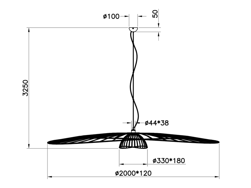 XXL LED Pendelleuchte mit Gitter Lampenschirm Schwarz Gold, Ø 200cm