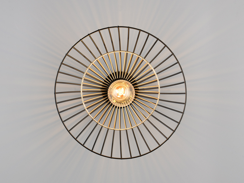 LED Deckenleuchte mit Gitter Lampenschirm Schwarz Gold, Ø 30cm