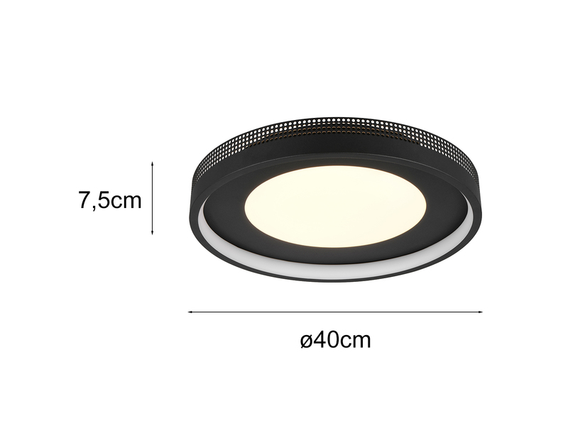 Runde LED-Deckenleuchte – Höhe 7,5 cm und Durchmesser 40 cm