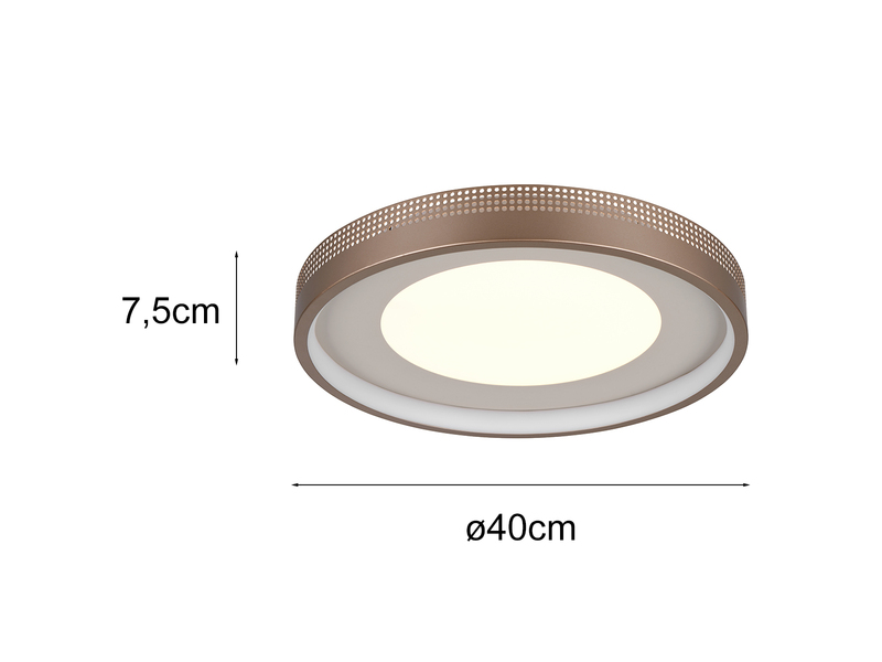 Runde LED-Deckenleuchte – Höhe 7,5 cm und Durchmesser 40 cm