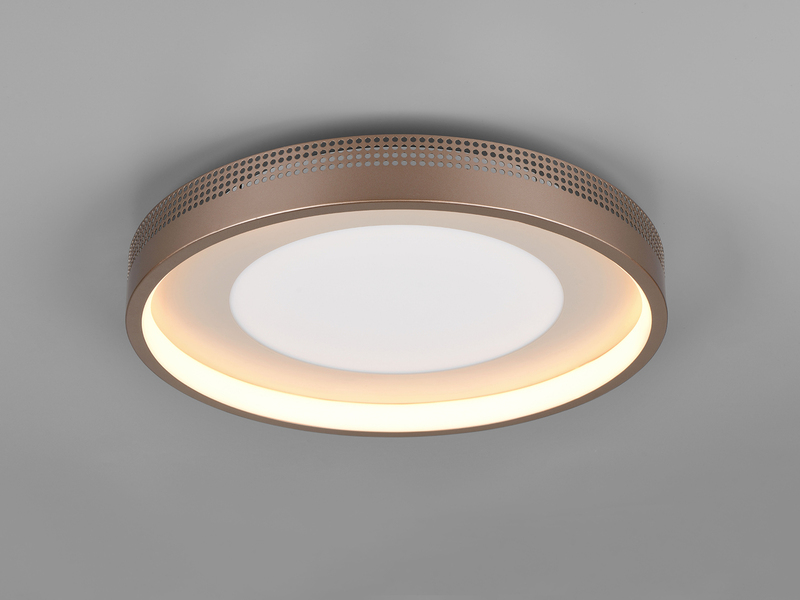 LED-Deckenleuchte mit indirektem Lichtkranz und zentraler Lichtfläche