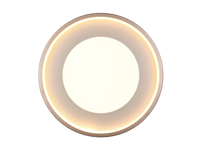 Draufsicht auf runde LED-Deckenleuchte in Beige