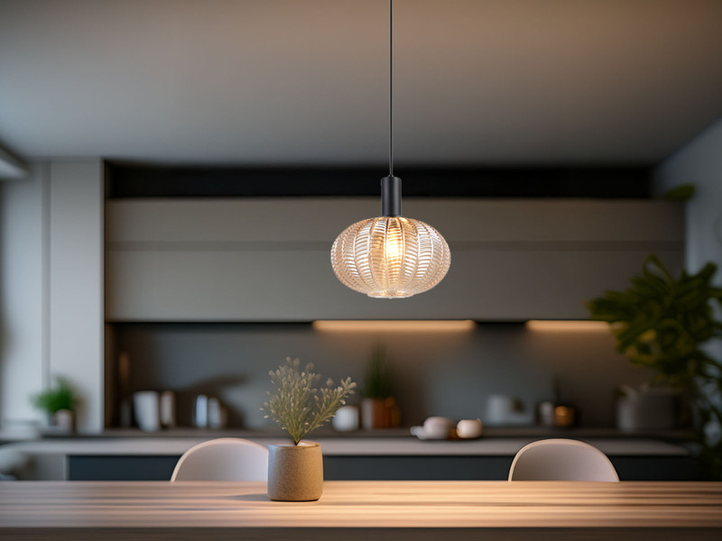 Pendelleuchte ELVEZIA einflammig mit Kugel Glasschirm Amber Ø 26cm