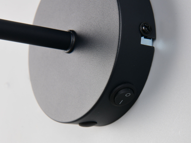 Wandleuchte CALVI mit Schalter & Rattan Lampenschirm, Höhe 26,5cm