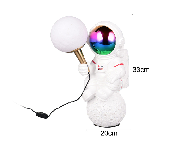 Ausgefallene Tischlampe STRONG LED dimmbar, Deko Lampe USB betrieben, Höhe 33cm