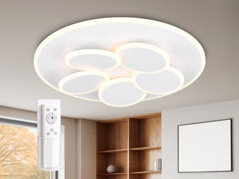 LED Deckenleuchte Weiß dimmbar mit Fernbedienung & Tageslicht Ø 49cm