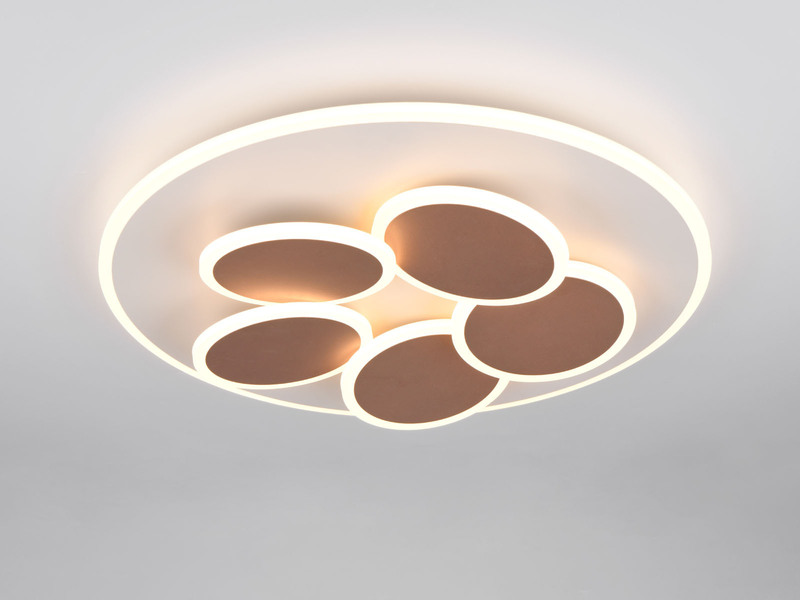 LED Deckenleuchte Grau Coffee dimmbar mit Fernbedienung & Tageslicht Ø 49cm