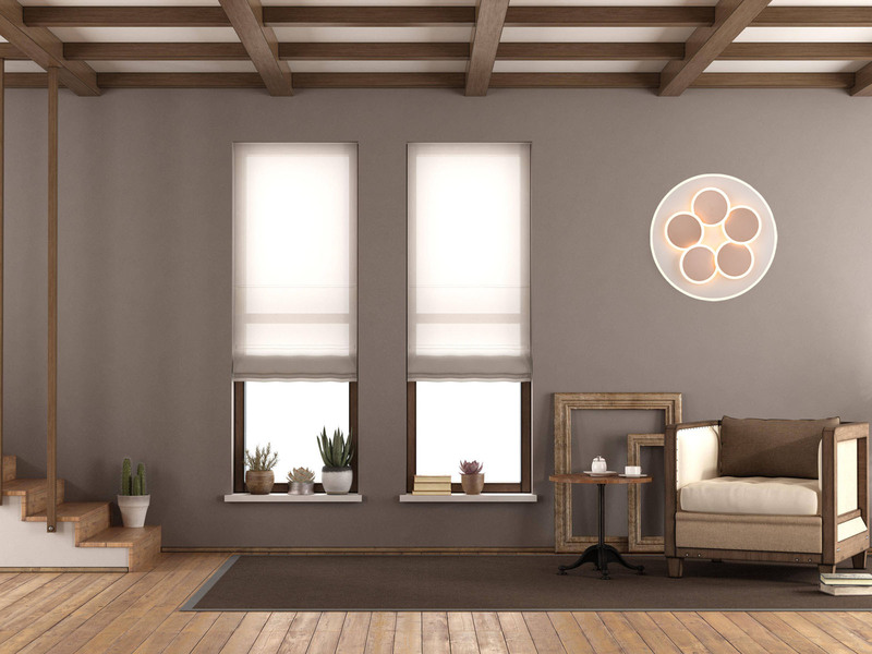 LED Deckenleuchte Grau Coffee dimmbar mit Fernbedienung & Tageslicht Ø 49cm