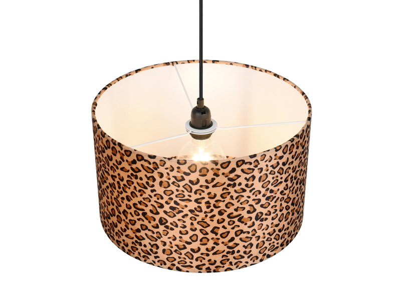 Pendelleuchte PARDINA mit Stoffschirm Leopardenmuster, Ø 40cm