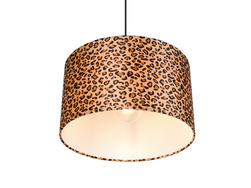 Pendelleuchte PARDINA mit Stoffschirm Leopardenmuster, Ø 40cm