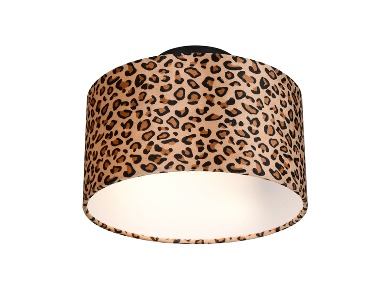 Deckenleuchte PARDINA mit Stoffschirm Leopardenmuster, Ø 30cm