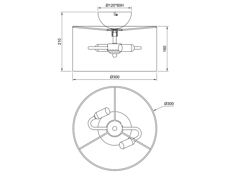 Deckenleuchte PARDINA mit Stoffschirm Leopardenmuster, Ø 30cm