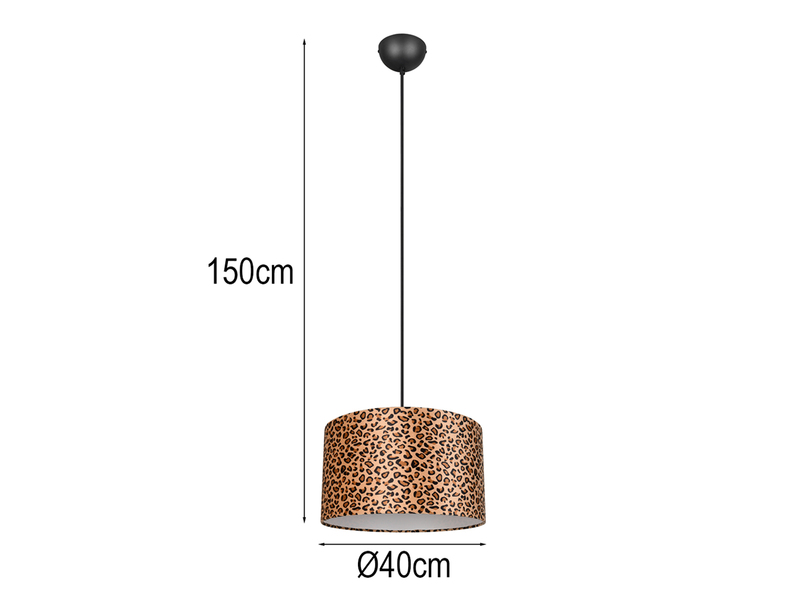 LED Pendelleuchte mit Stoffschirm Leopardenmuster, Ø 40cm