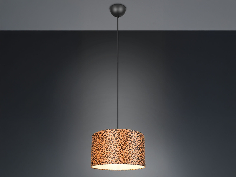 LED Pendelleuchte mit Stoffschirm Leopardenmuster, Ø 40cm