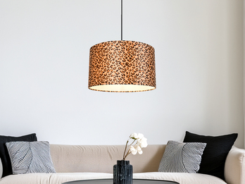 LED Pendelleuchte mit Stoffschirm Leopardenmuster, Ø 40cm