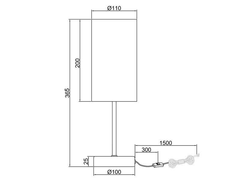 LED Tischlampe mit Stoffschirm Leopardenmuster, Höhe 36,5cm