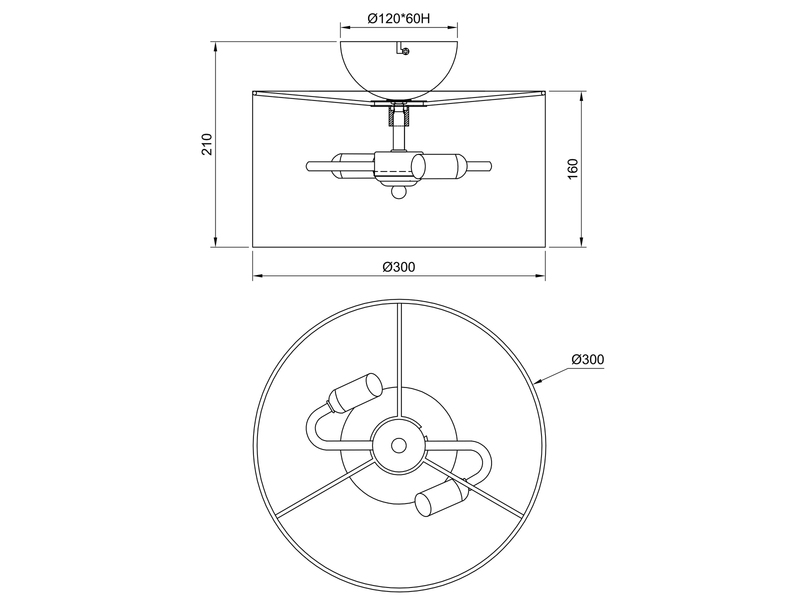 LED Deckenleuchte mit Stoffschirm Leopardenmuster, Ø 30cm