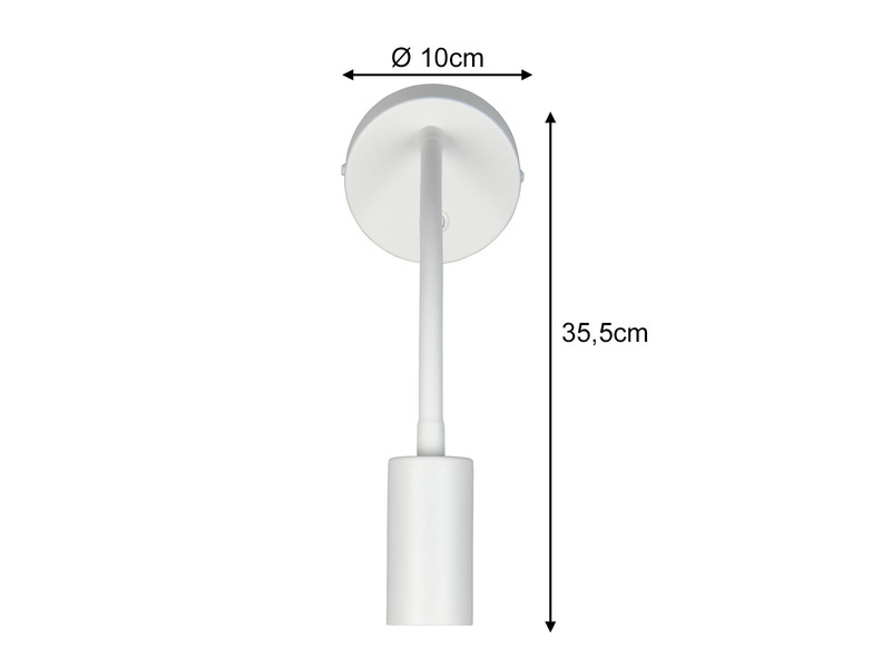 Schwanenhals Leselampe TARYN Weiß mit Schalter, Breite 10cm