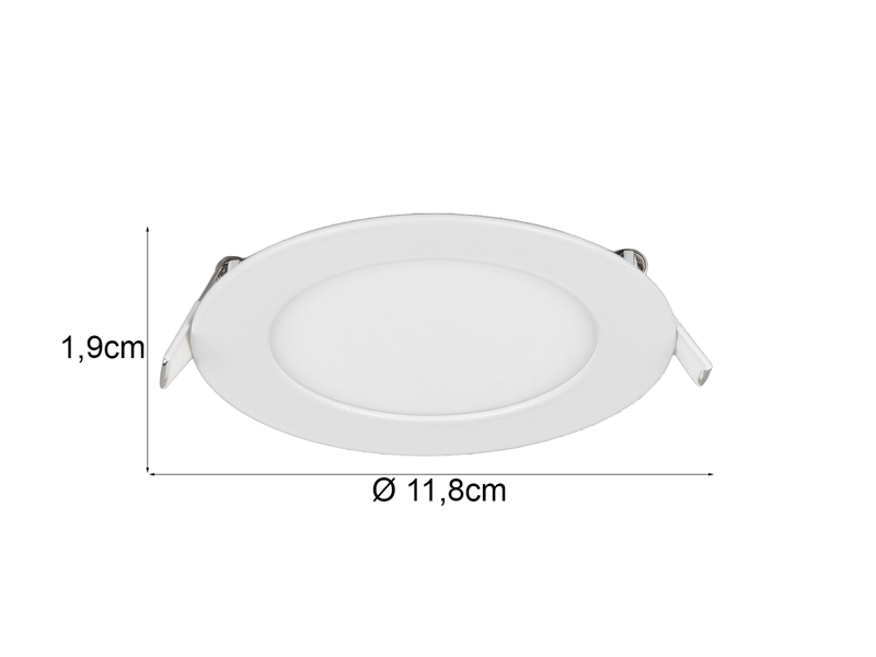LED Einbaustrahler KIBO 230V mit 3 Lichtfarben inklusive Tageslichtweiß, Ø 12cm