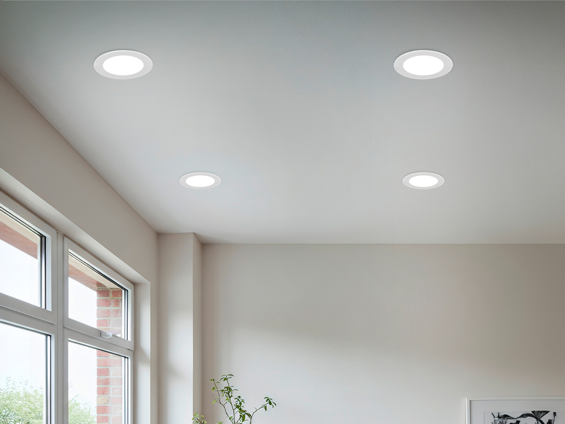 LED Einbaustrahler KIBO 230V mit 3 Lichtfarben inklusive Tageslichtweiß, Ø 12cm