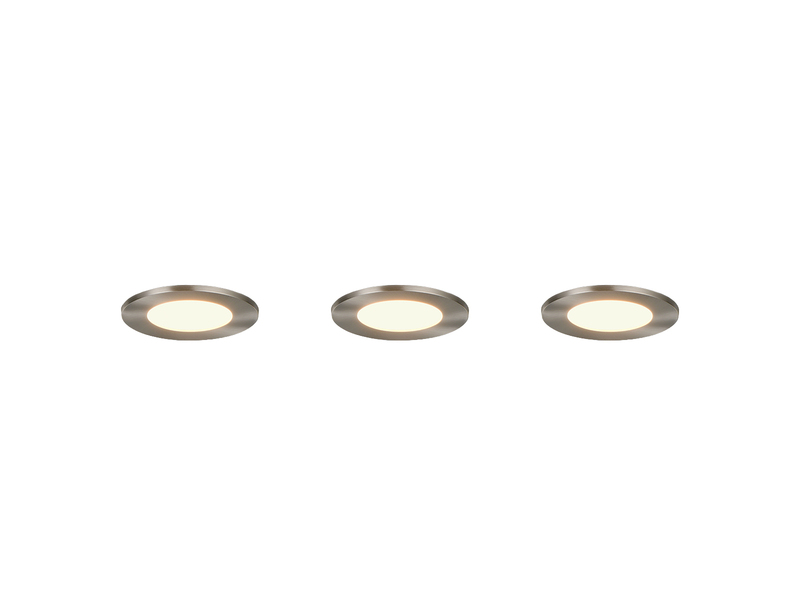LED Einbaustrahler HIMAL 3er Set, dimmbar, 2 Lichtfarben für Badezimmer, Ø 8,5cm