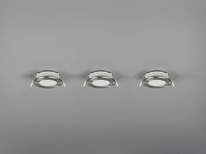 LED Einbaustrahler HIMAL 3er Set, dimmbar, 2 Lichtfarben für Badezimmer, Ø 8,5cm