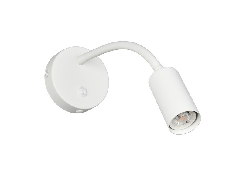 LED Schwanenhals Leselampe Weiß mit Schalter, Breite 10cm