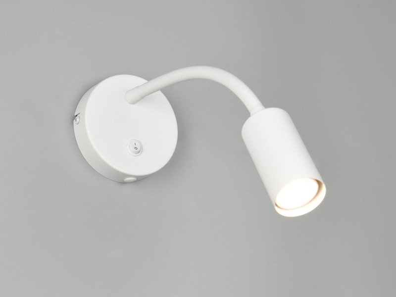 LED Schwanenhals Leselampe Weiß mit Schalter, Breite 10cm