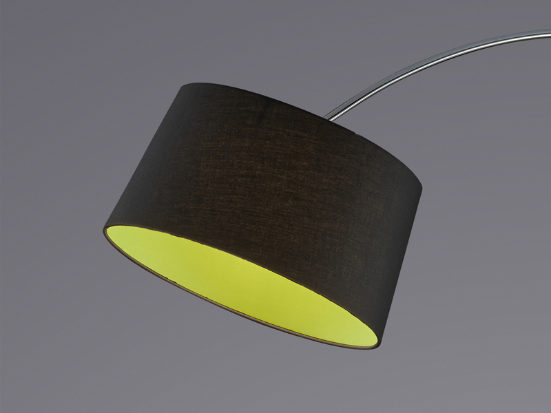 Stoff Lampenschirm konisch Schwarz innen Grün für E27 Fassung Ø 41cm