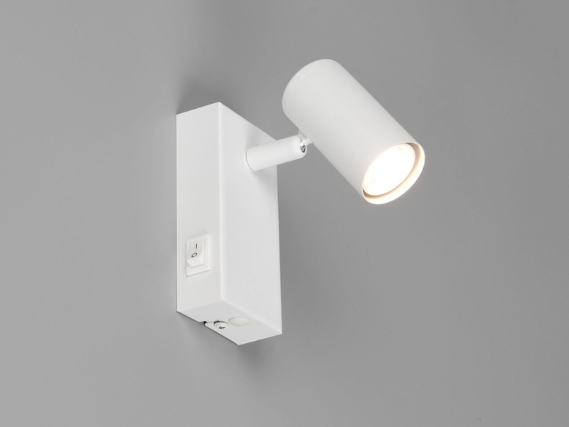 LED Wandstrahler Weiß mit Schalter, Breite 6cm