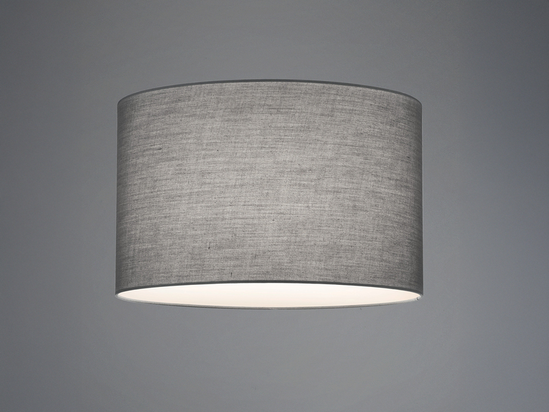 Stoff Lampenschirm Grau rund für E27 Fassung Ø 40cm