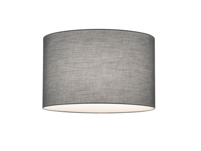 Stoff Lampenschirm Grau rund für E27 Fassung Ø 40cm