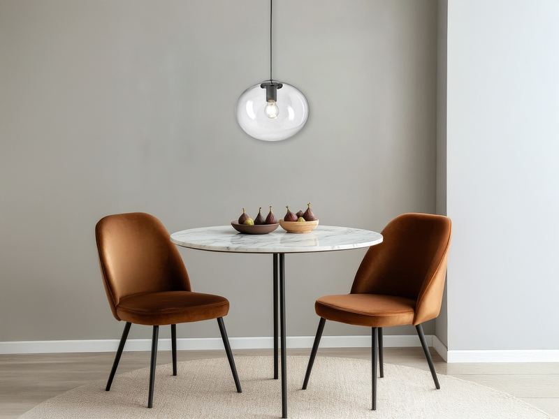 Pendelleuchte GALAXY einflammig mit Kugel Glasschirm transparent Ø 30cm