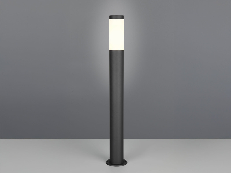 Moderne Pollerleuchte TRIOTO aus Edelstahl in Schwarz, Höhe 80cm