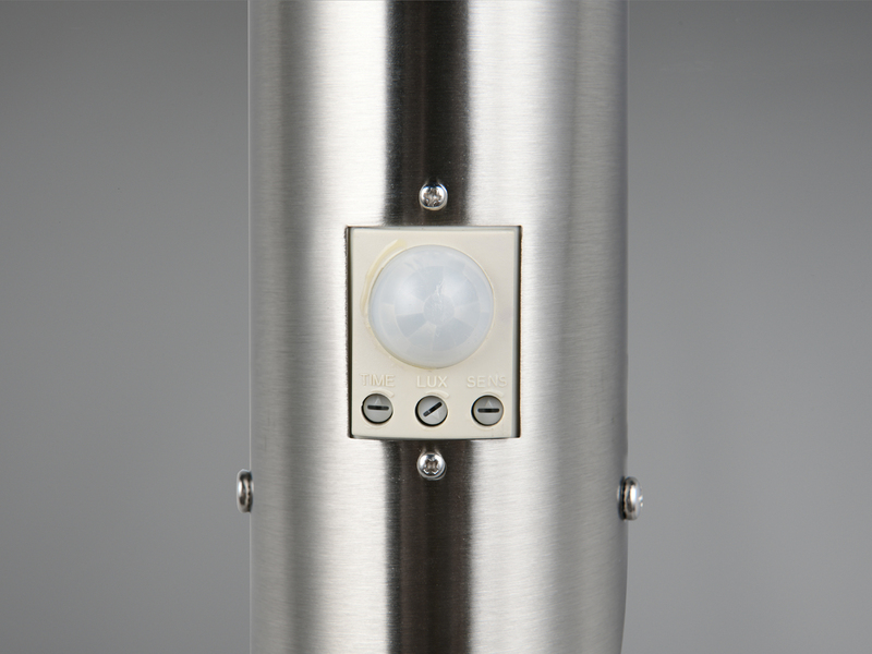 Moderne Außenwandleuchte TRIOTO mit Bewegungsmelder Silber, Höhe 39cm