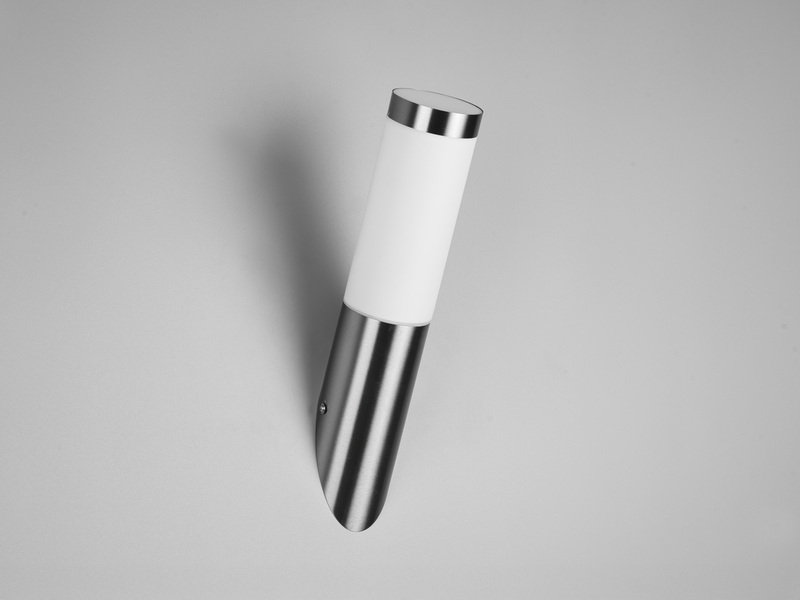 Moderne Außenwandleuchte TRIOTO aus Edelstahl in Silber, Höhe 39cm