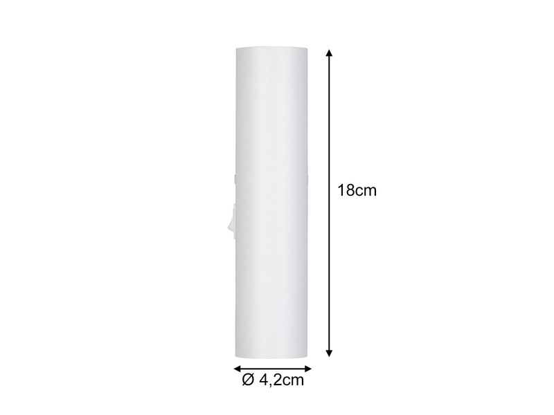 Wandleuchte TARYN Up and Down Weiß mit Schalter, Höhe 18cm