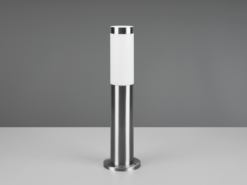 Moderne Sockelleuchte TRIOTO aus Edelstahl in Silber, Höhe 45cm