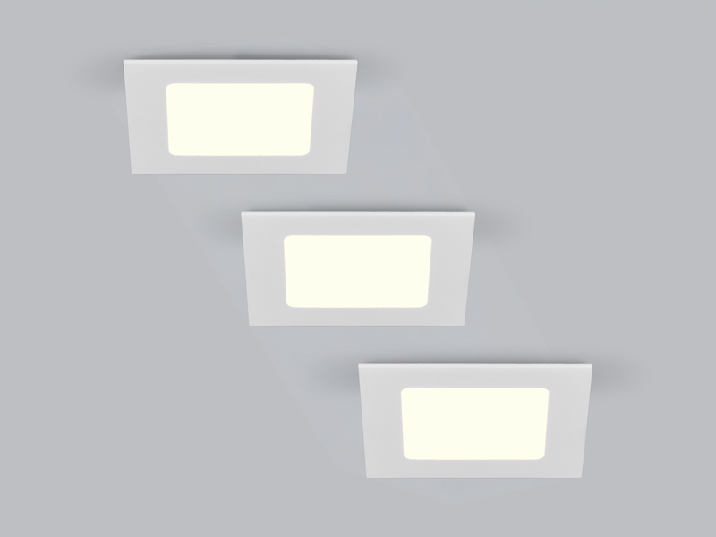 LED Einbaustrahler 230V 3er Set, 3 Lichtfarben inklusive Tageslichtweiß B 12cm
