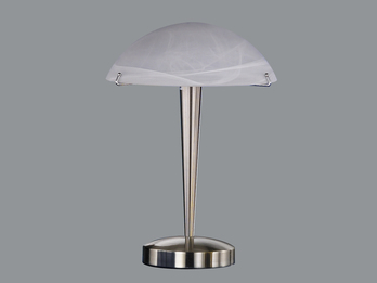 Tischlampe TOUCH-ME, E14, Höhe 38cm, Nickel, Glas alabaster