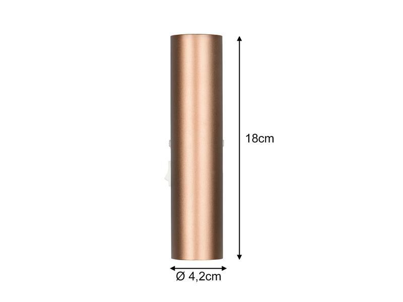 Wandleuchte TARYN Up and Down Coffee / Grau mit Schalter, Höhe 18cm