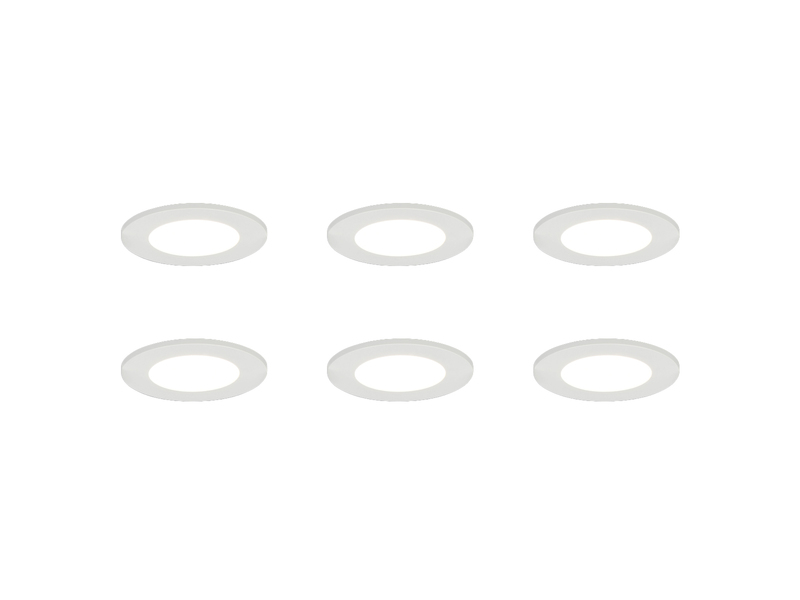 LED Einbaustrahler 6er Set, dimmbar, 2 Lichtfarben für Badezimmer, Ø 8,5cm