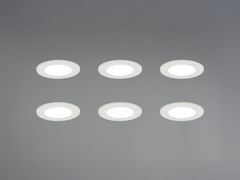 LED Einbaustrahler 6er Set, dimmbar, 2 Lichtfarben für Badezimmer, Ø 8,5cm