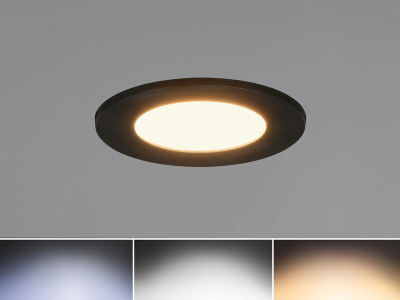 LED Einbaustrahler 6er Set, dimmbar, 2 Lichtfarben für Badezimmer, Ø 8,5cm