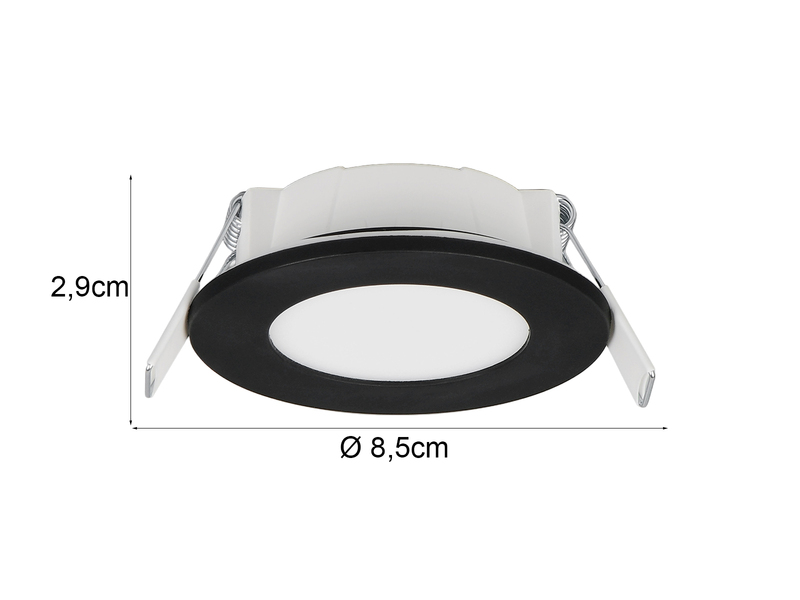 LED Einbaustrahler 6er Set, dimmbar, 2 Lichtfarben für Badezimmer, Ø 8,5cm