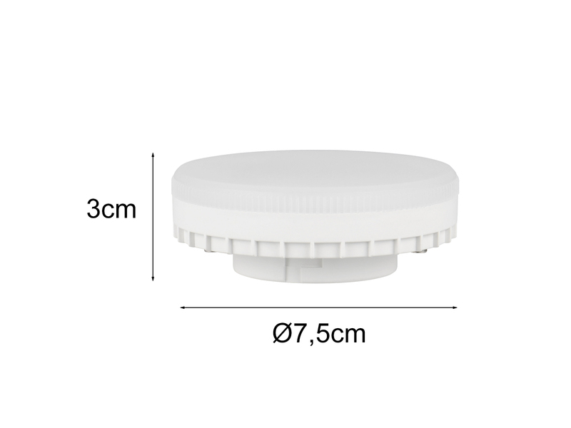GX53 LED - 8 Watt, 780 Lumen, 3.000 Kelvin warmweiß, Ø7,5cm - extern dimmbar