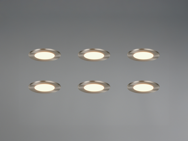 LED Einbaustrahler 6er Set, dimmbar, 2 Lichtfarben für Badezimmer, Ø 8,5cm