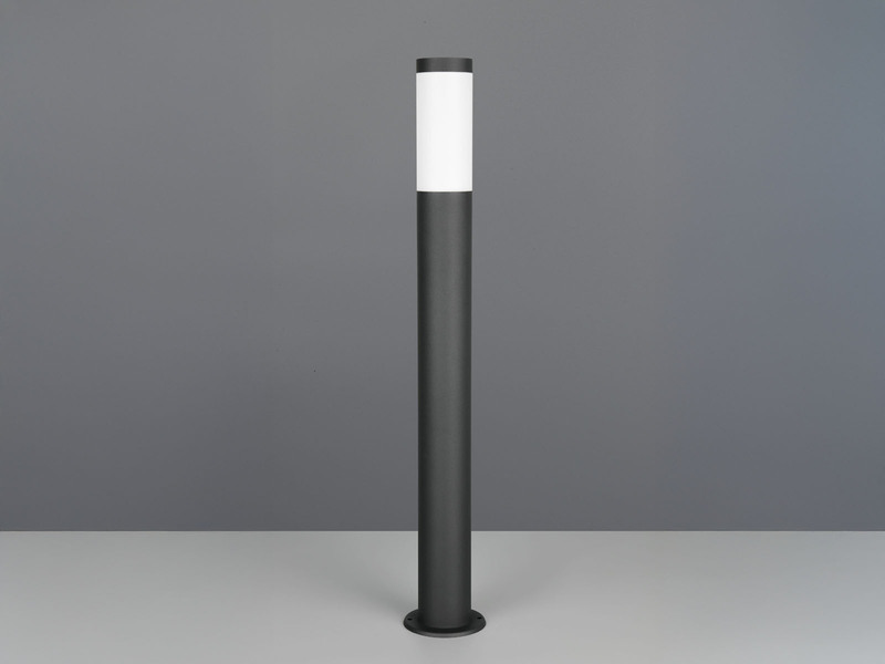 Moderne LED Pollerleuchte aus Edelstahl in Schwarz, Höhe 80cm