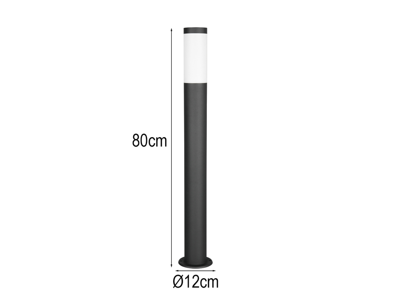 2er Set moderne LED Pollerleuchten aus Edelstahl in Schwarz, Höhe 80cm