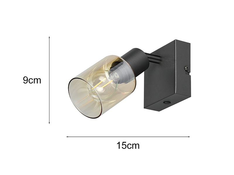 Maße von dem Wandstrahler: Höhe 9cm Breite 15cm